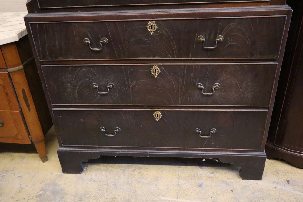 A George III mahogany chest on chest, width 112cm